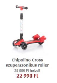 Gyereknapi játékvásár – Chipolino Cross szuperszonikus roller - Red