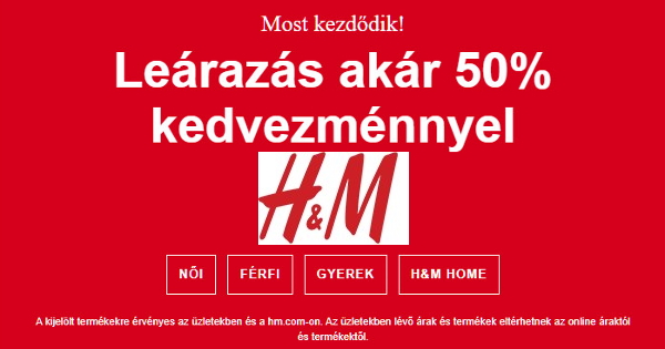 Szezonális leárazás - H&M